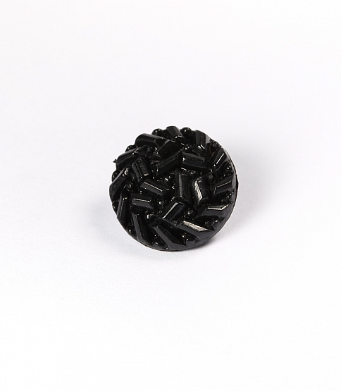 Black Textured Shank Button Size 24L x10